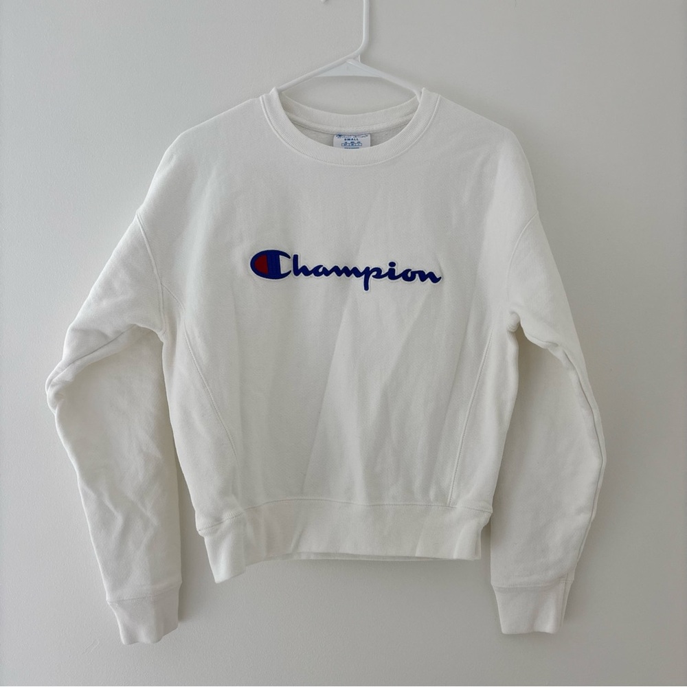 White Champion Crewneck
